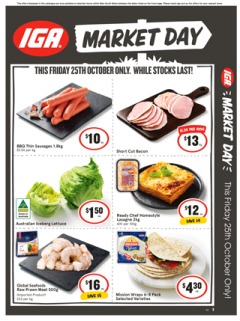 IGA NSW Market Day &#8211; 1 day sale only, catalog, catalogue Offer valid Fri 25 Oct 2024 - Fri 25 Oct 2024 ,catalogue starting wed  