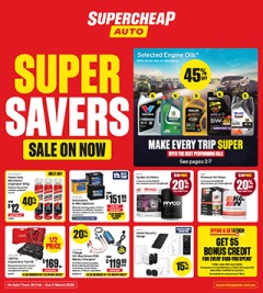 Super Savers Sale on Now - Supercheap Auto catalogue for Offer valid Thu 20 Feb 2025 - Sun 2 Mar 2025