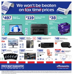 We Won't be Beaten on Tax Time Prices - Officeworks catalogue for Offer valid Thu 29 May 2025 - Mon 30 Jun 2025