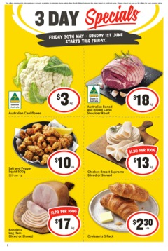 3 Day Specials - IGA catalogue for Offer valid Fri 30 May 2025 - Sun 1 Jun 2025