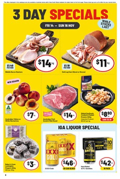 3 Day Specials - IGA catalogue for Offer valid Fri 14 Nov 2025 - Sun 16 Nov 2025
