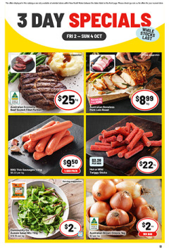 3 Day Specials