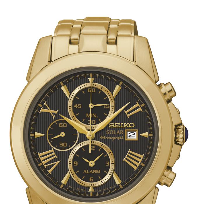 Seiko men's le grand sport solar alarm chronograph hot sale watch