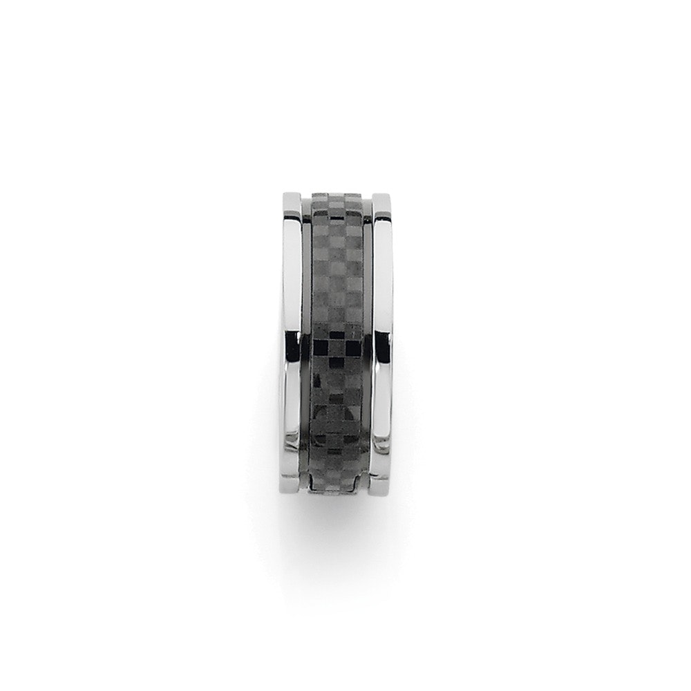 M+Y Stainless Steel Carbon Fibre Huggie Men's Earring