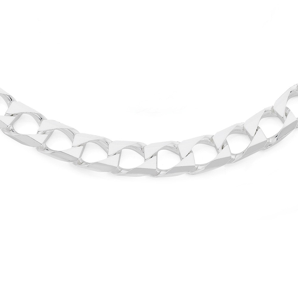 Sterling Silver 55cm Square Curb Gents Chain
