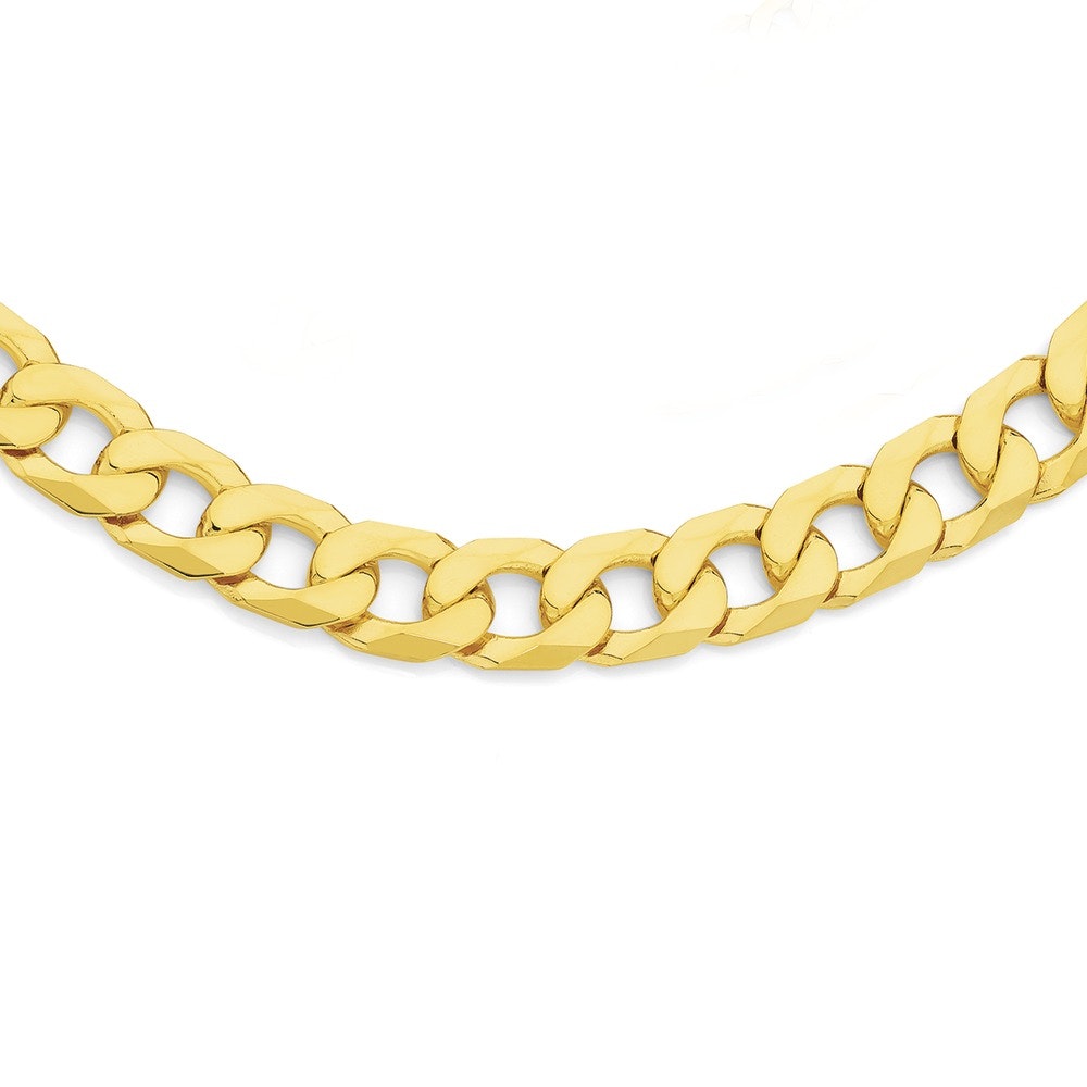 9ct Gold 55cm Bevelled Curb Men's Chain