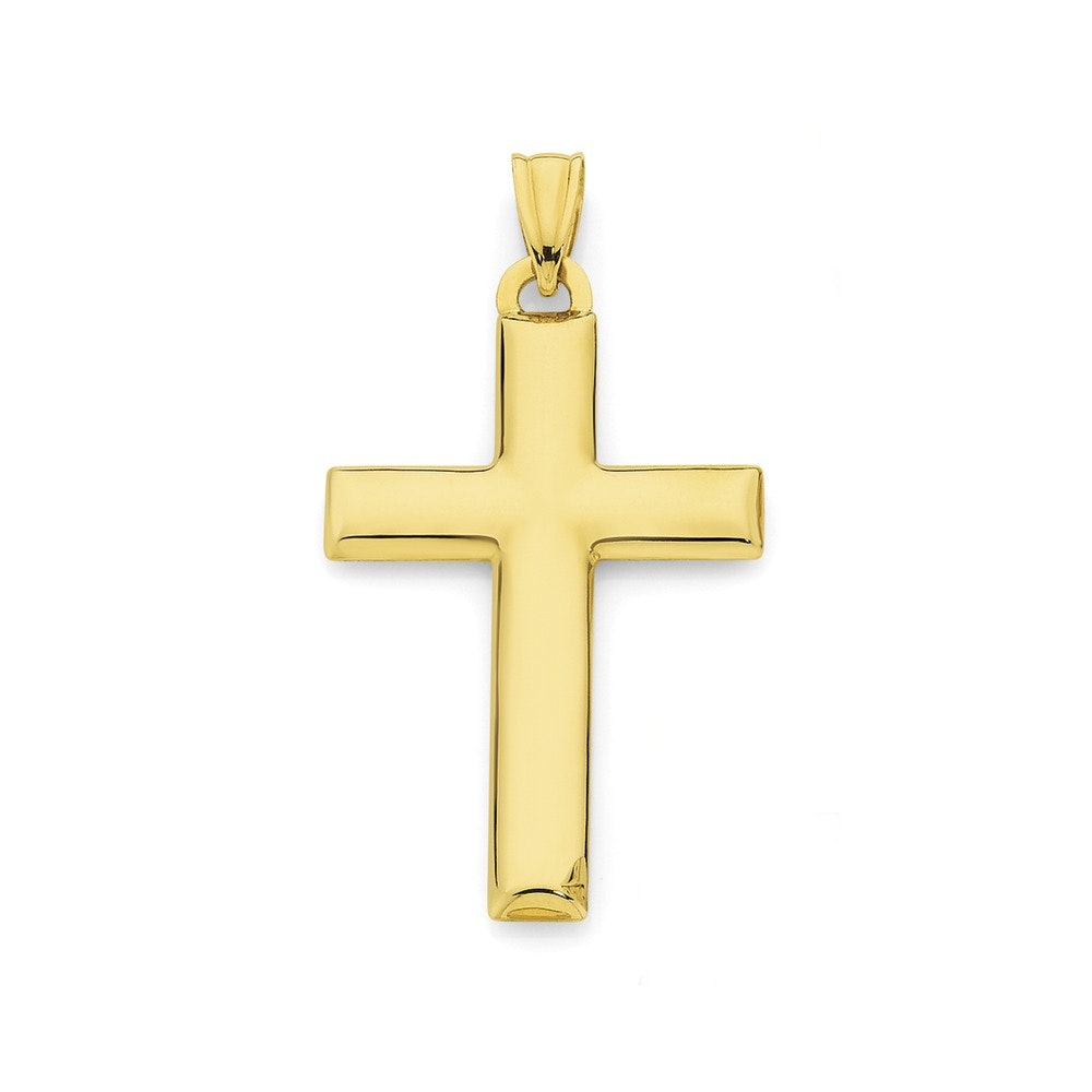 9ct Gold Polished Cross Men's Pendant