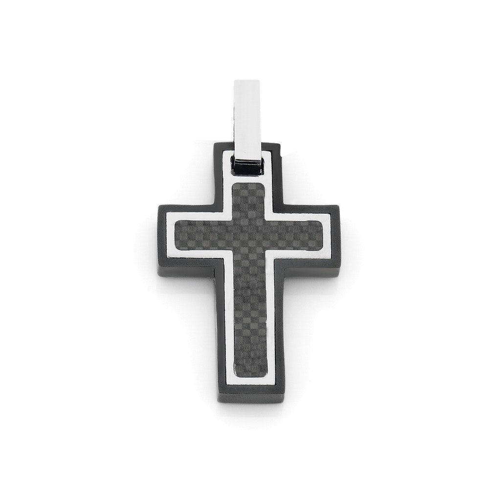 M+Y Stainless Steel Carbon Fibre Cross Men's Pendant