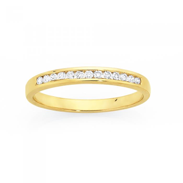 9ct Gold Diamond Channel Set Band