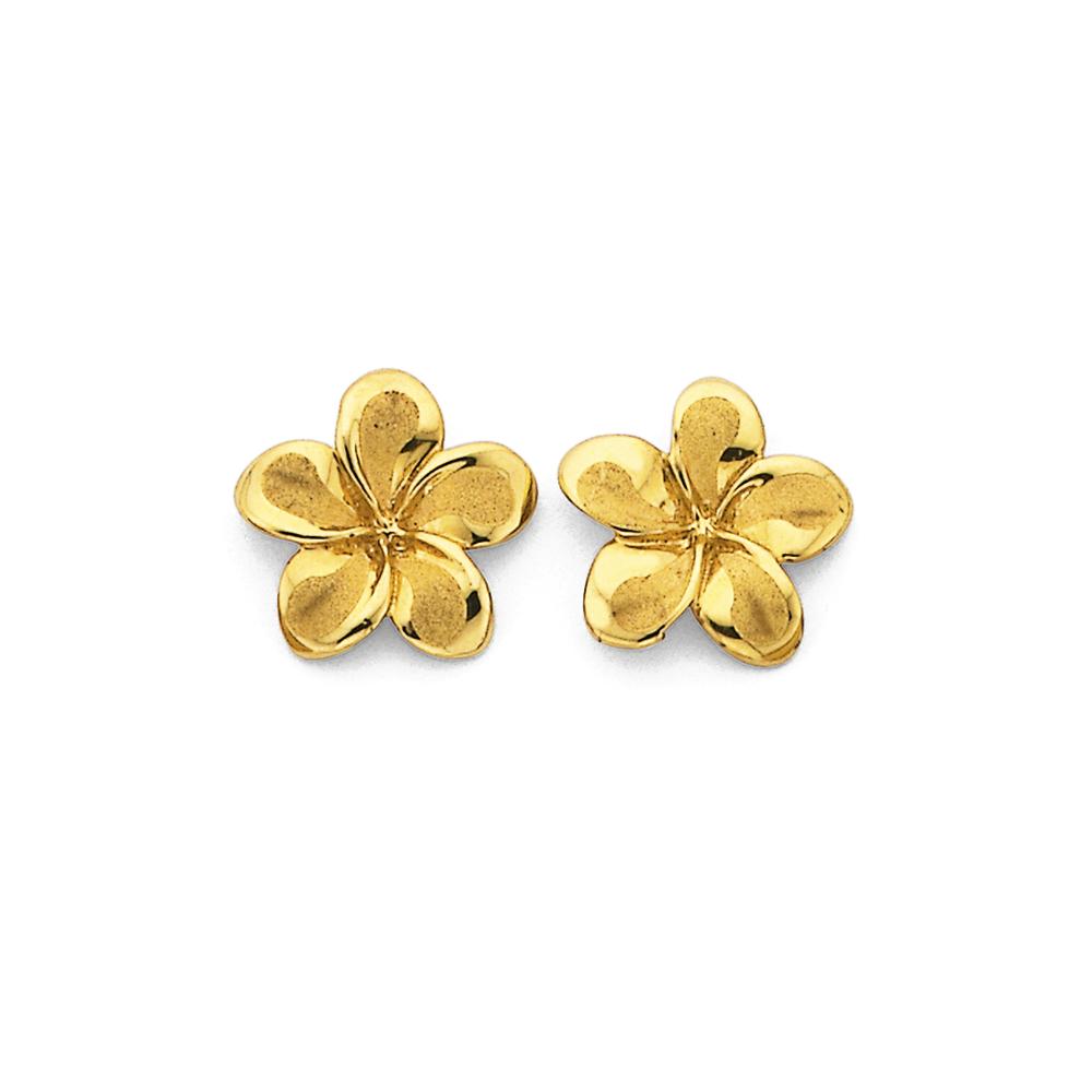 9ct Yellow Gold Flower Stud Earrings – Zamels