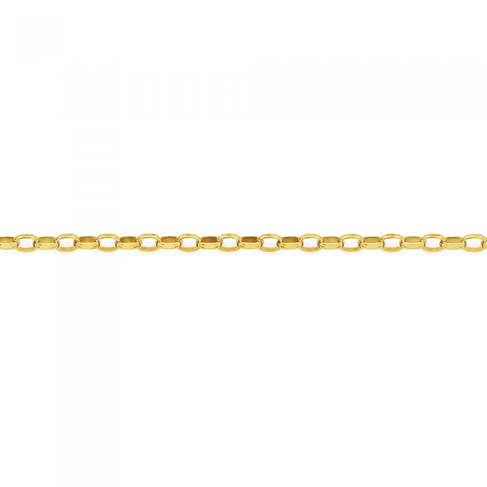 9ct Gold 27cm Solid Oval Belcher Anklet