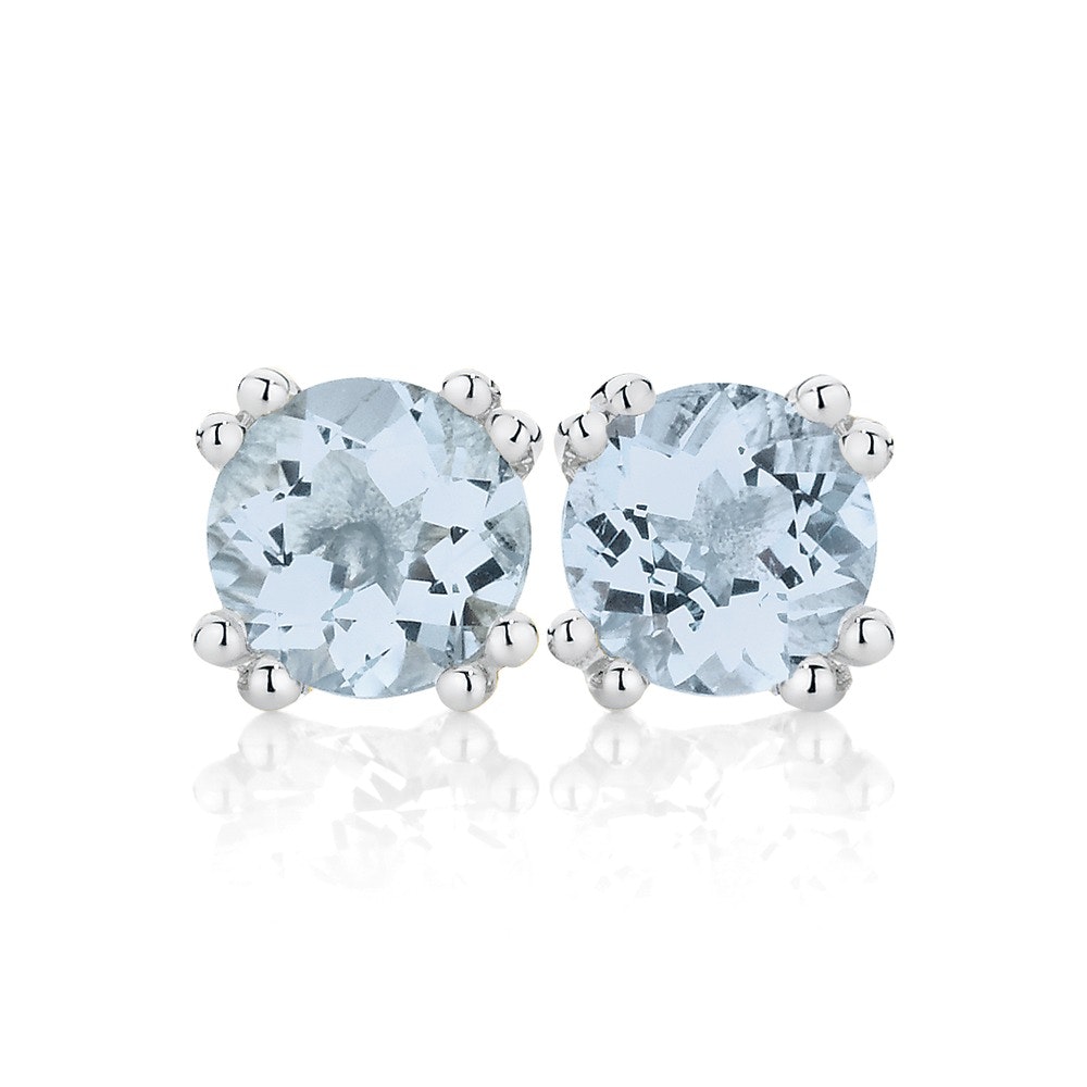 Aquamarine hot sale earrings prouds