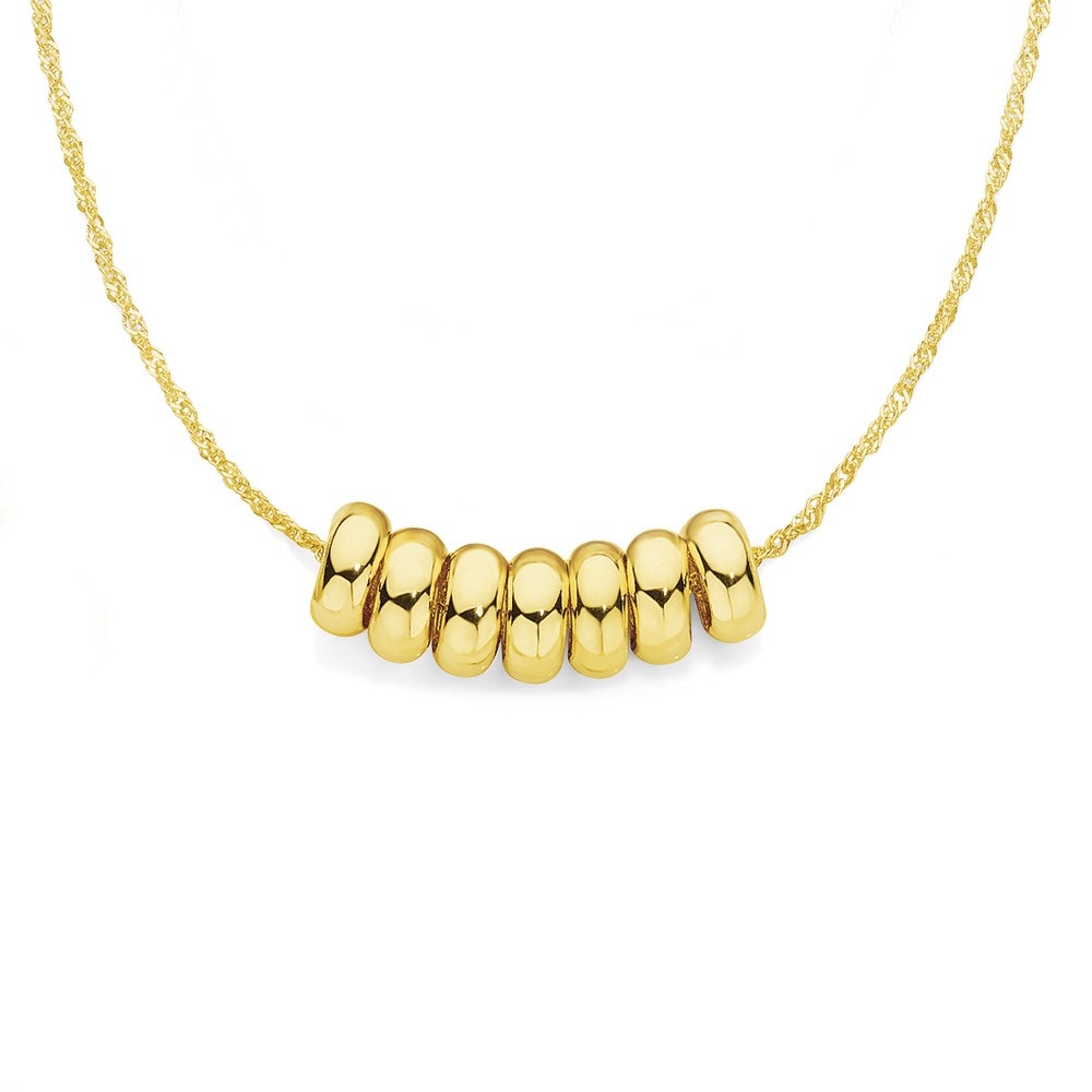 9ct Gold 45cm 7 Lucky Rings Singapore Necklet