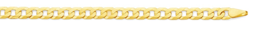 9ct Gold 50cm Solid Bevelled Curb Chain