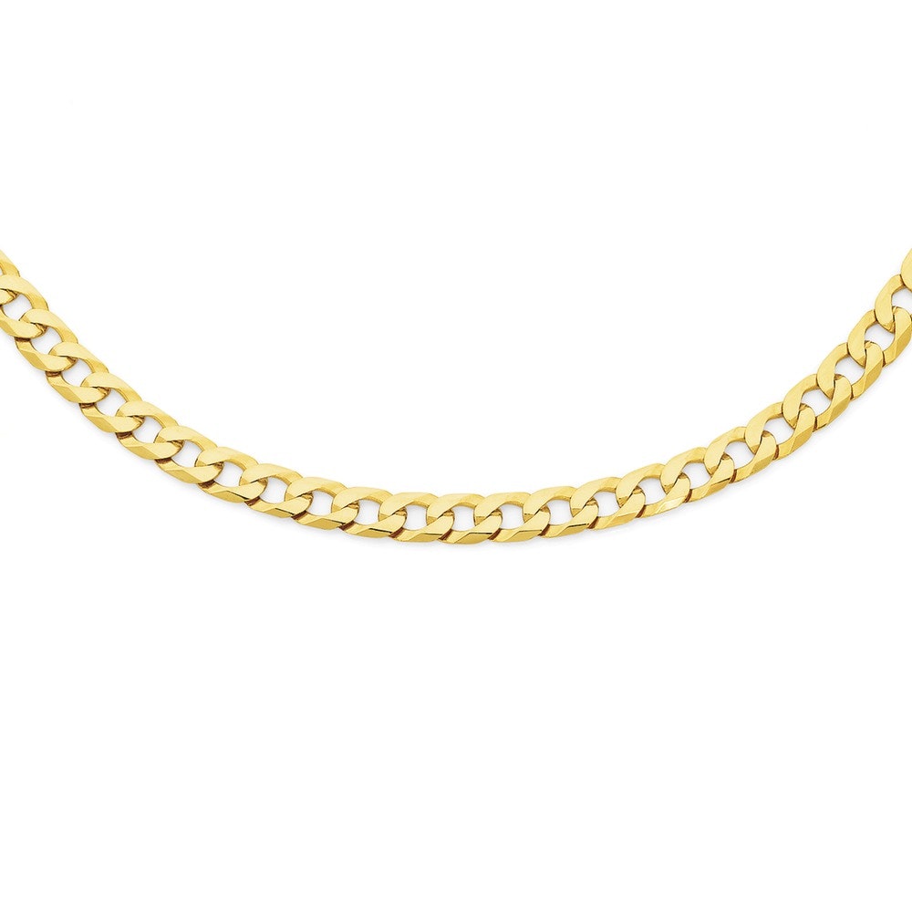 9ct Gold 55cm Solid Bevelled Curb Chain