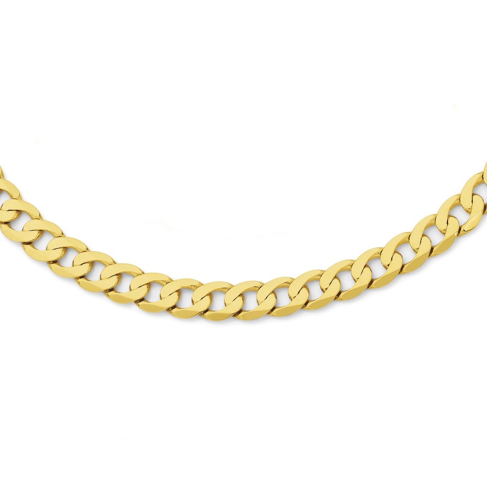 9ct Gold 55cm Solid Bevelled Curb Chain