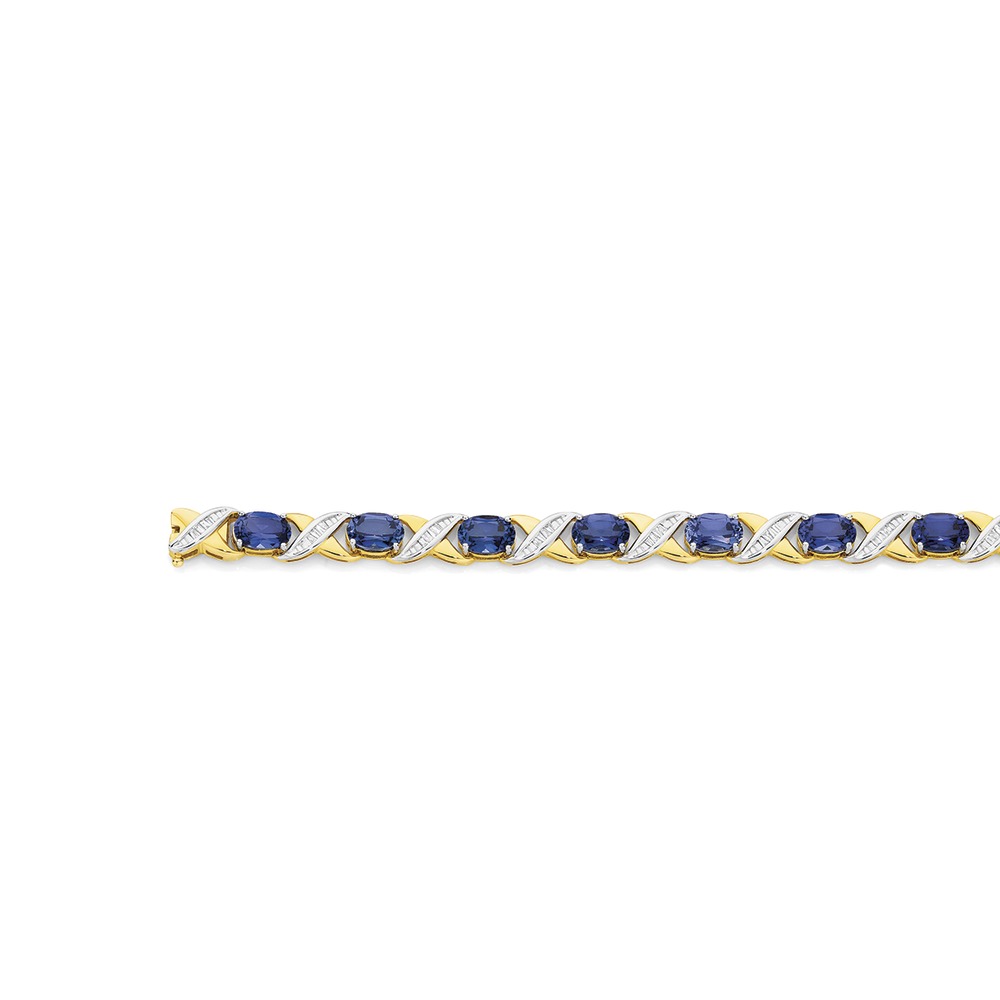 9ct gold sapphire and diamond bracelet