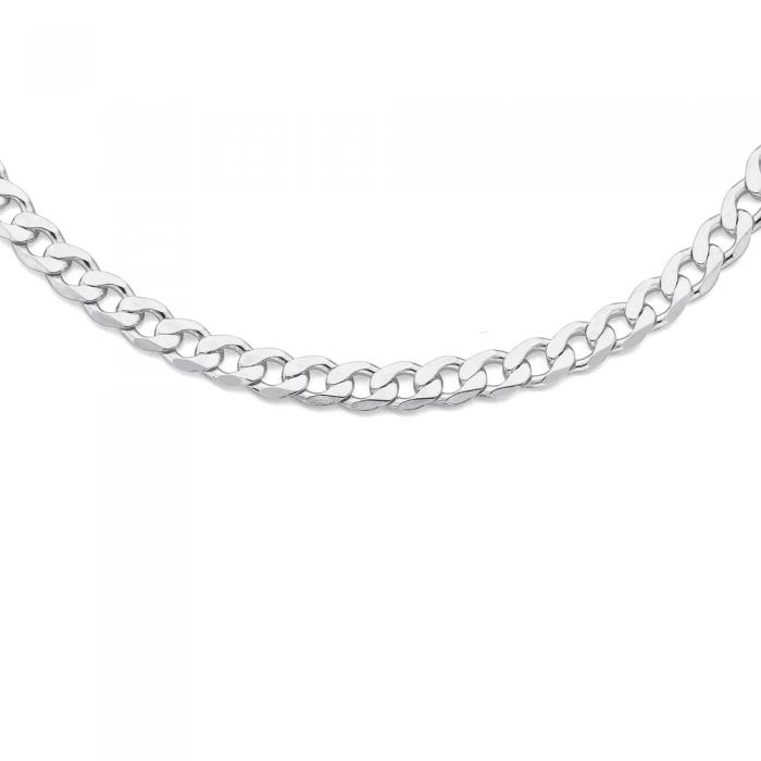 Sterling Silver 55cm Diamond Cut Curb Chain
