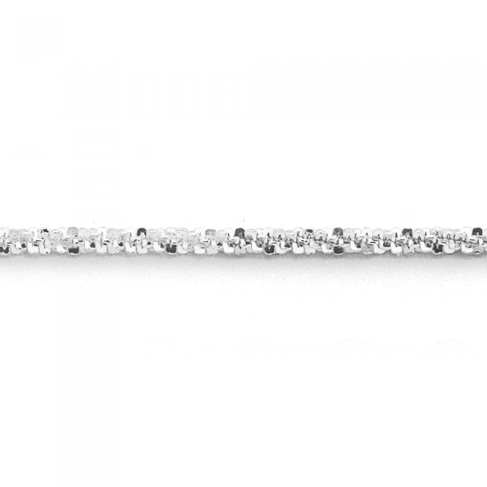 Silver 25cm Sparkly Twist Anklet