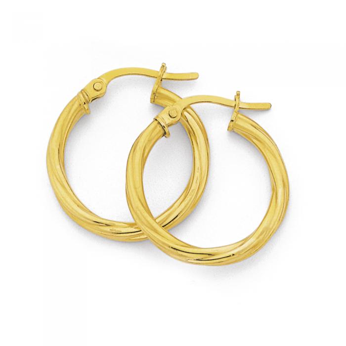 9ct Gold Twist Hoop Earrings