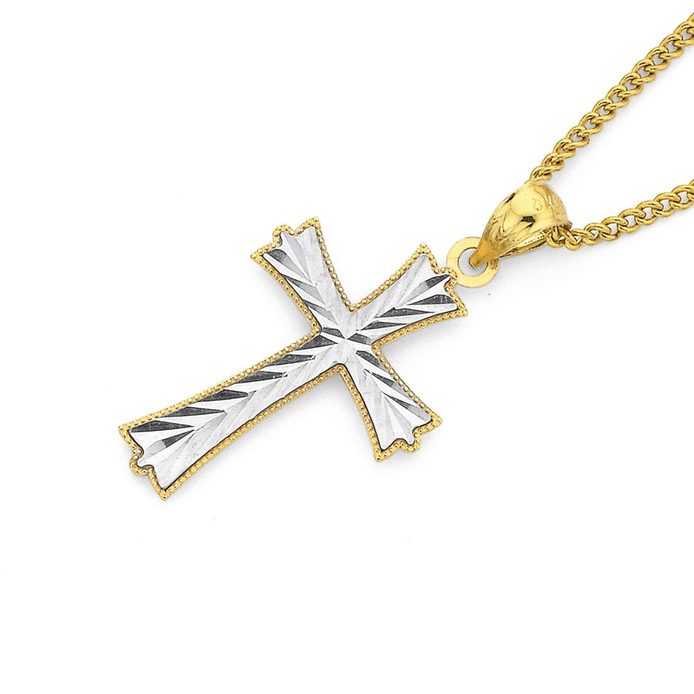 9ct Two Tone Cross Pendant Prouds Catalogue Salefinder