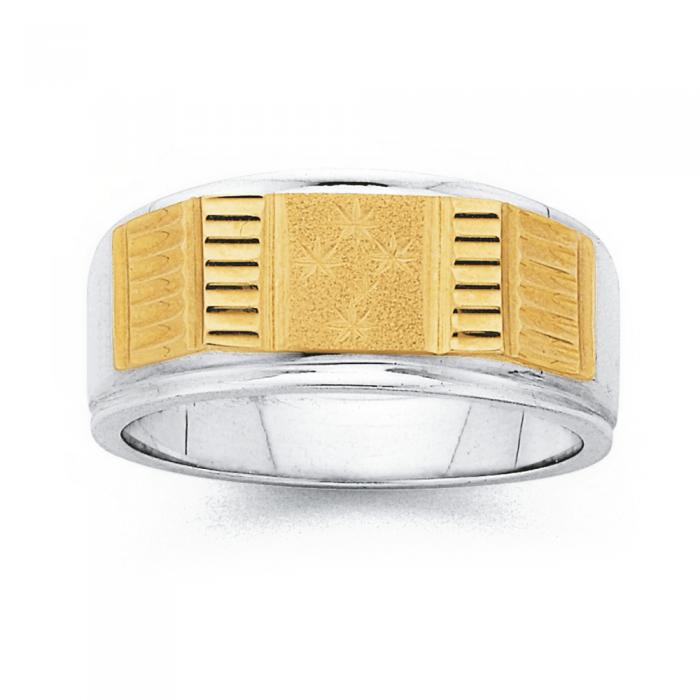 9ct Gold & Sterling Silver Southern Cross Men's Ring