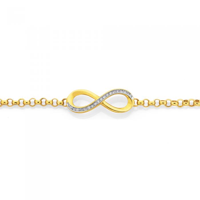 9ct Diamond Infinity Bracelet TDW=.15ct
