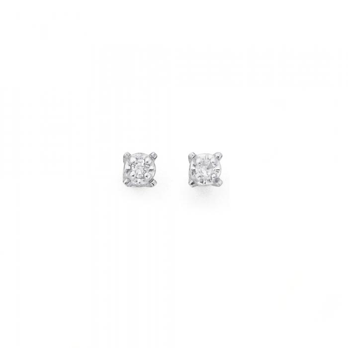 9ct Gold, Diamond Illusion Set Stud Earrings - Prouds Catalogue ...