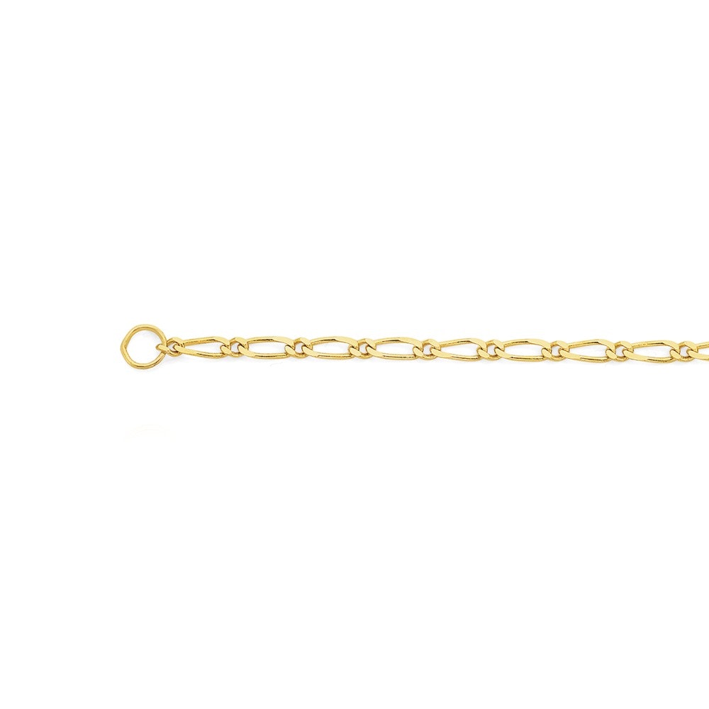 9ct Gold 45cm Solid Figaro 1+1 Chain