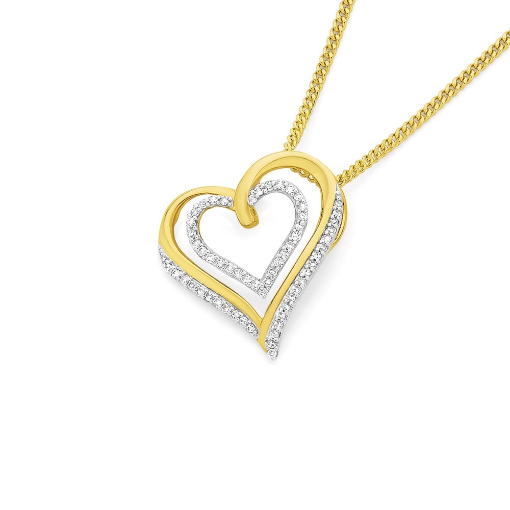 9ct Gold Diamond Heart Pendant - Angus & Coote Catalogue - Salefinder