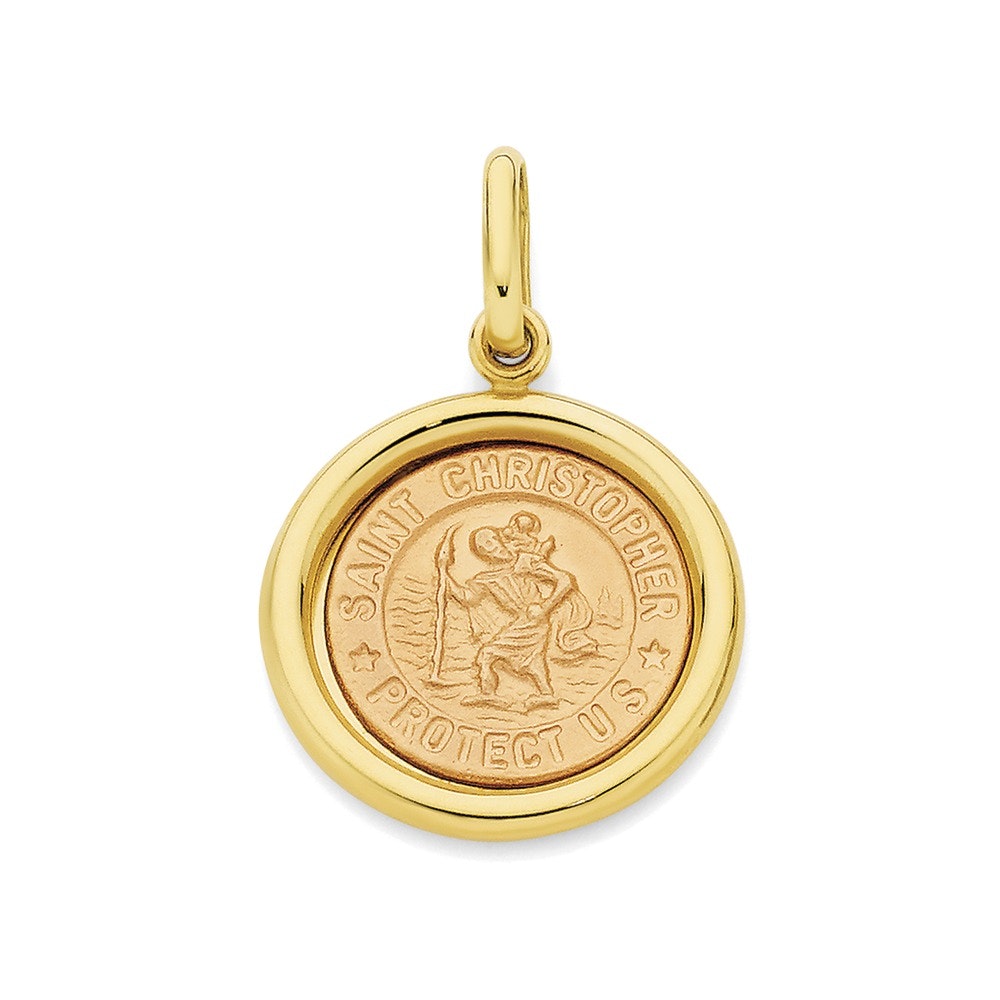 9ct Gold St Christopher Medallion Pendant