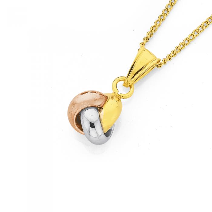9ct Gold Tri Tone Love Knot Pendant