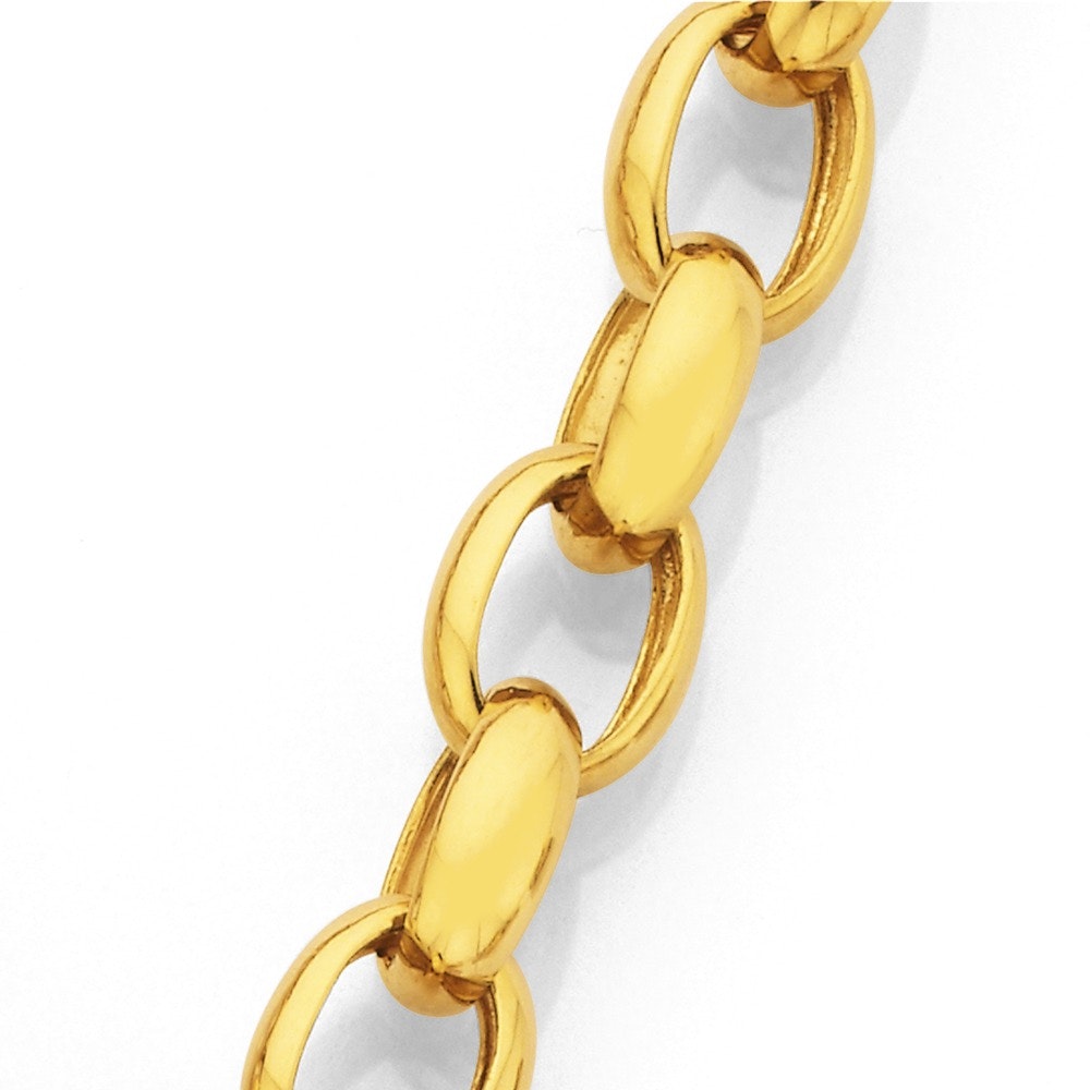 9ct Gold 48cm Solid Belcher Bolt Ring Necklet