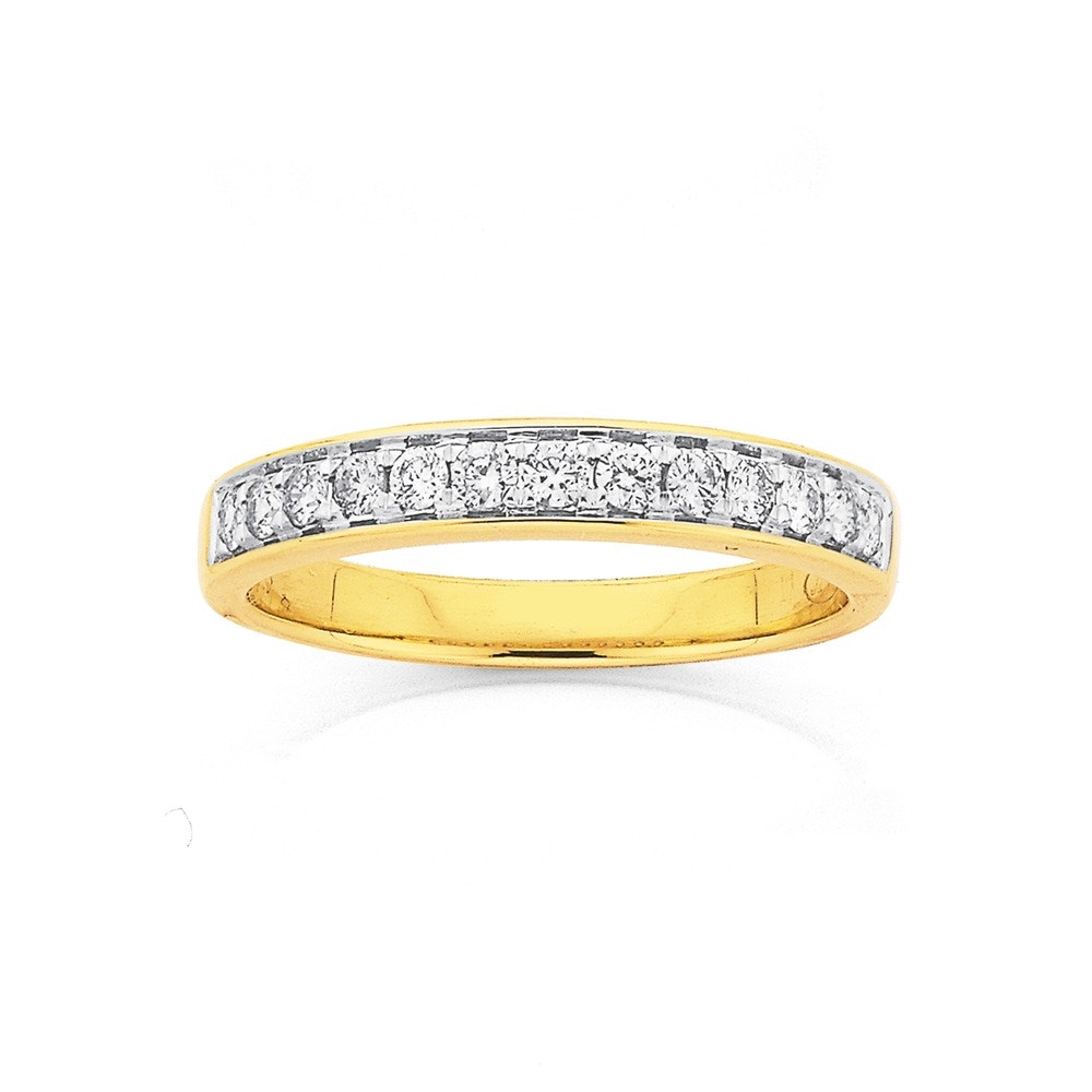 9ct Gold Diamond Pave Set Band
