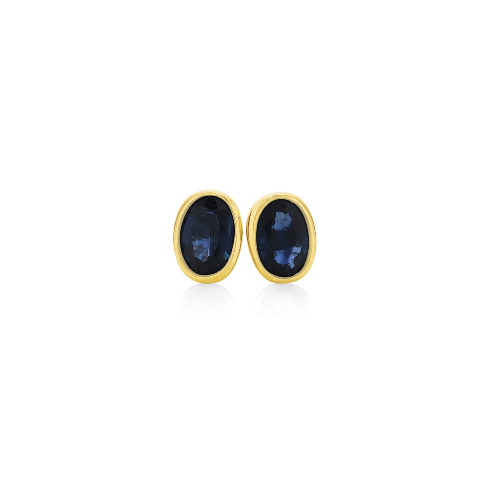 9ct Gold Sapphire Stud Earrings