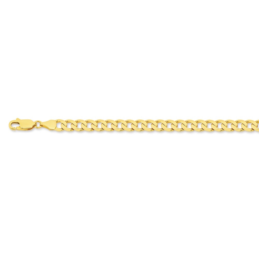 9ct Gold 21cm Solid Curb Men's Bracelet