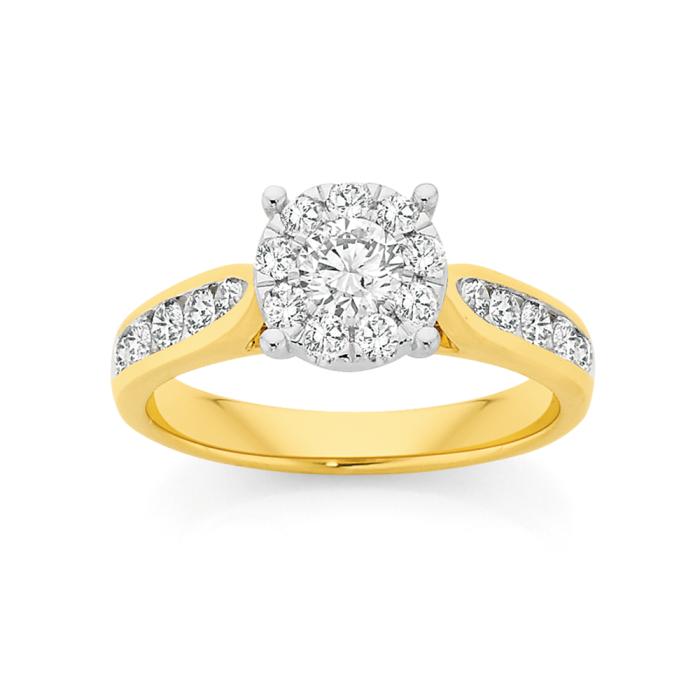 18ct Gold Diamond Round Cluster Ring