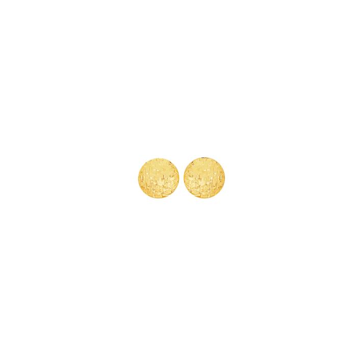 9ct Gold 10mm Diamond-Cut Stud Earrings