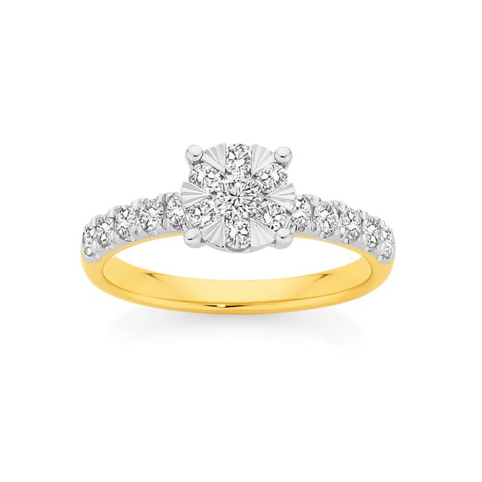 9ct Gold Diamond Cluster Ring
