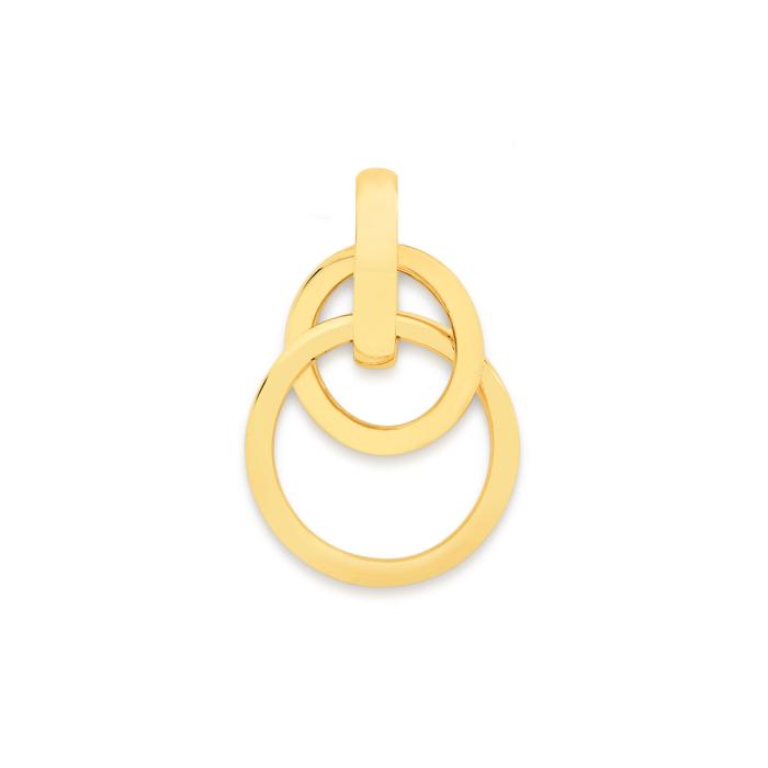 9ct Gold Double Entwined Circles Pendant