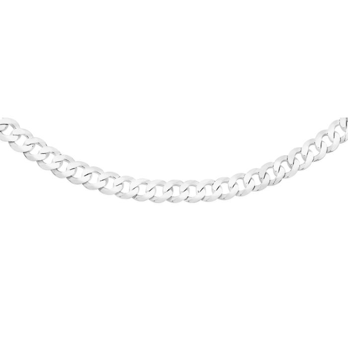 Sterling Silver 55cm Solid Flat Curb Gents Chain