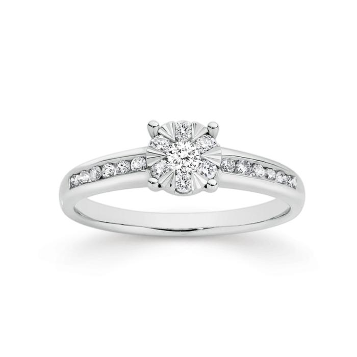 9ct White Gold Diamond Ring
