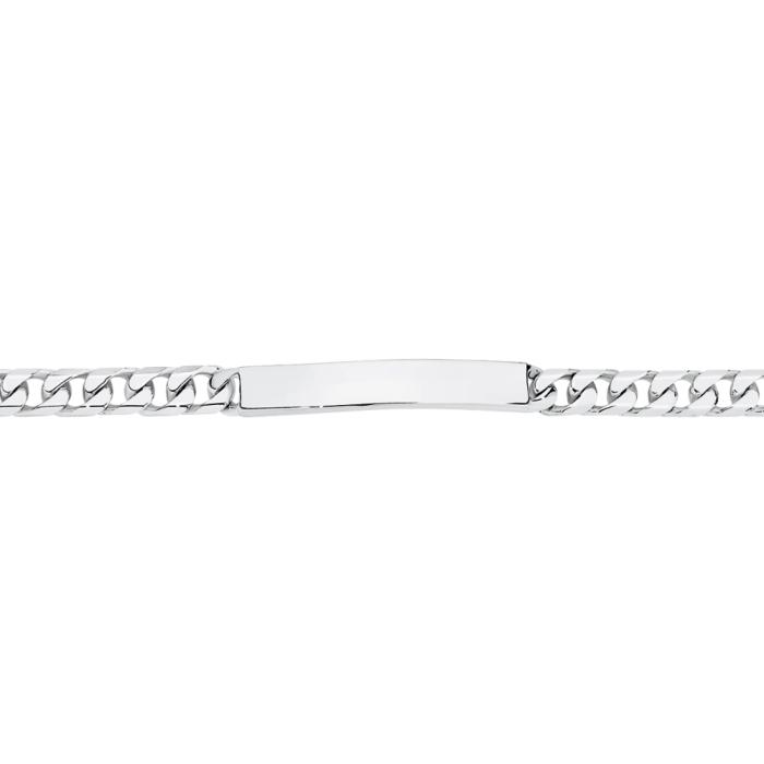 Sterling Silver 21cm Curb ID Gents Bracelet