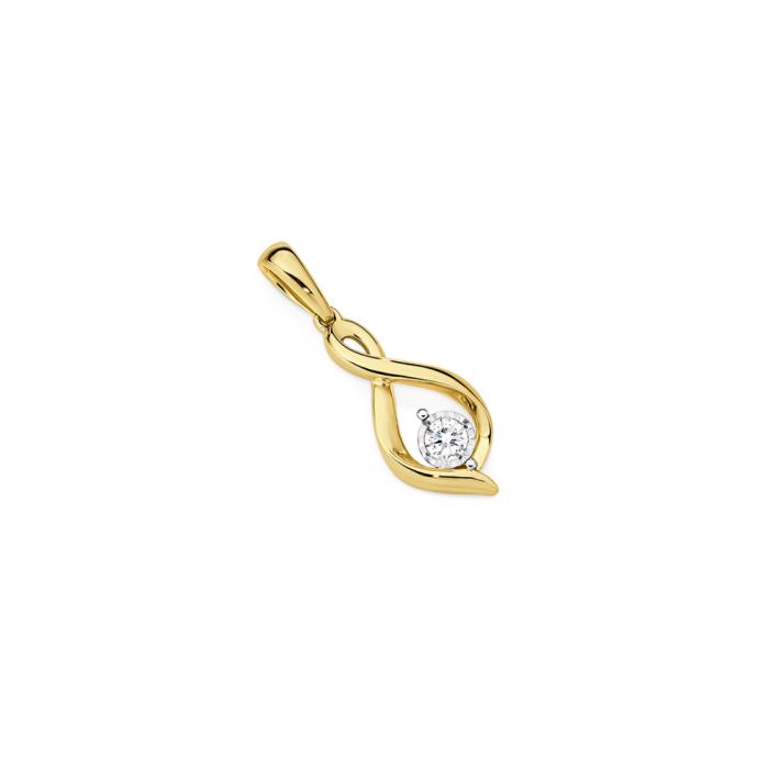 Alora 10ct Two Tone Gold 10 Point Lab Grown Diamond Loop Pendant