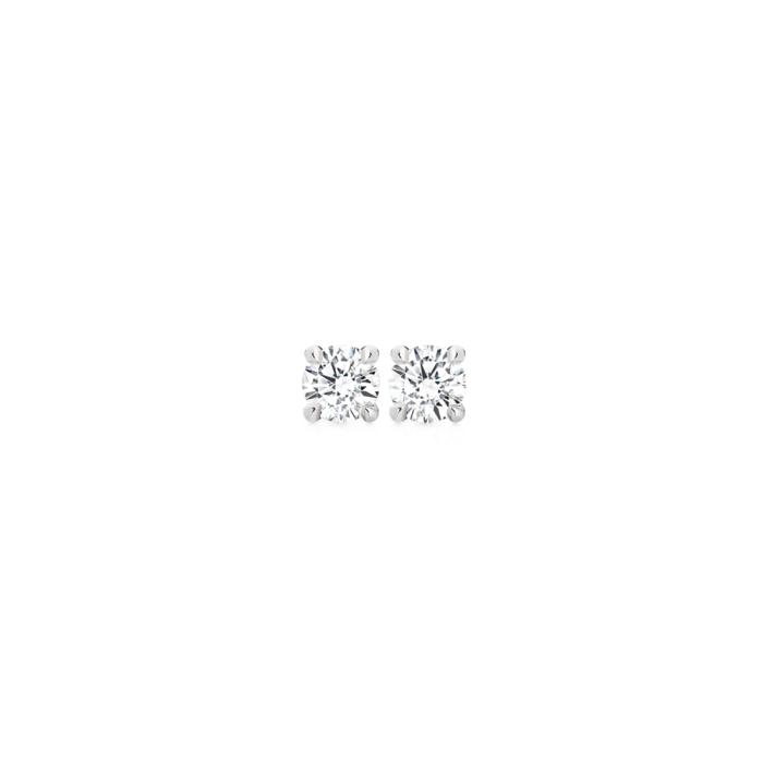 Alora 14ct White Gold Lab Grown Diamond 4 Claw Stud Earrings