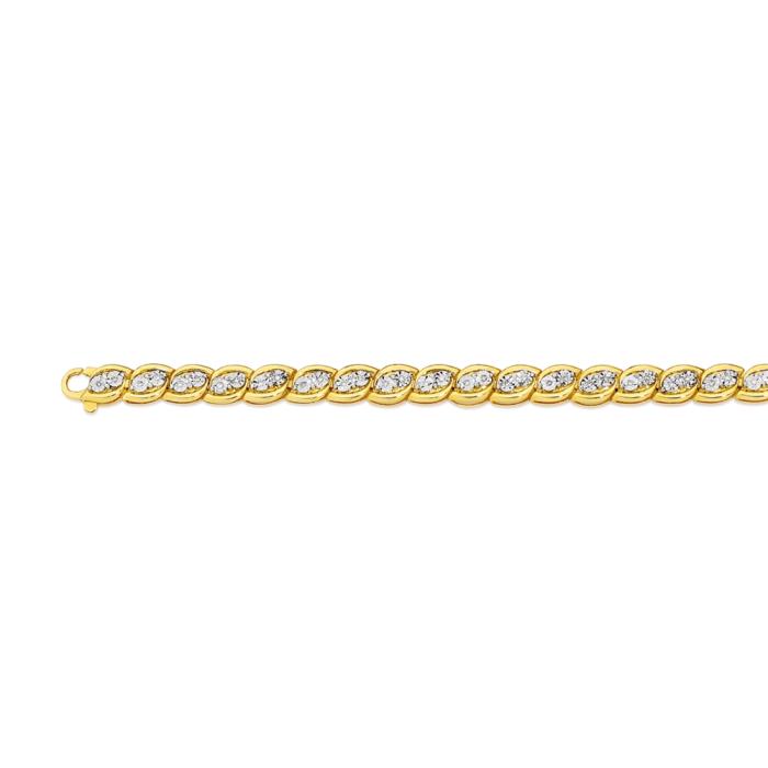 9ct Gold Diamond Marquise Link Bracelet