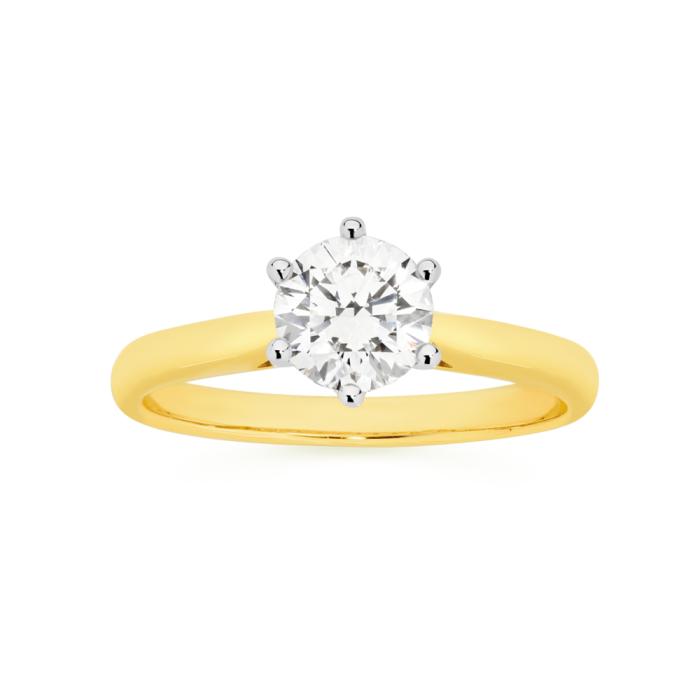 Alora 14ct Gold 1 Carat Lab Grown Diamond Solitaire RIng
