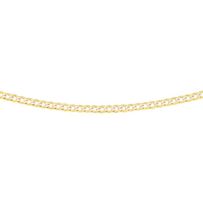 9ct Gold Two Tone 50cm Diamond-Cut Curb Chain