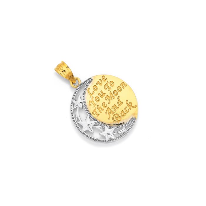 9ct Gold Two Tone Message Pendant