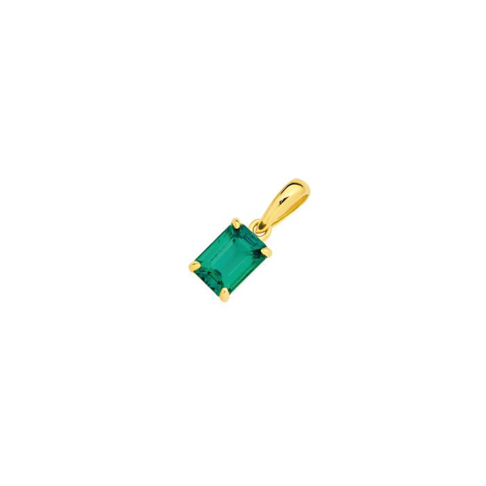 9ct Gold Created Emerald Pendant